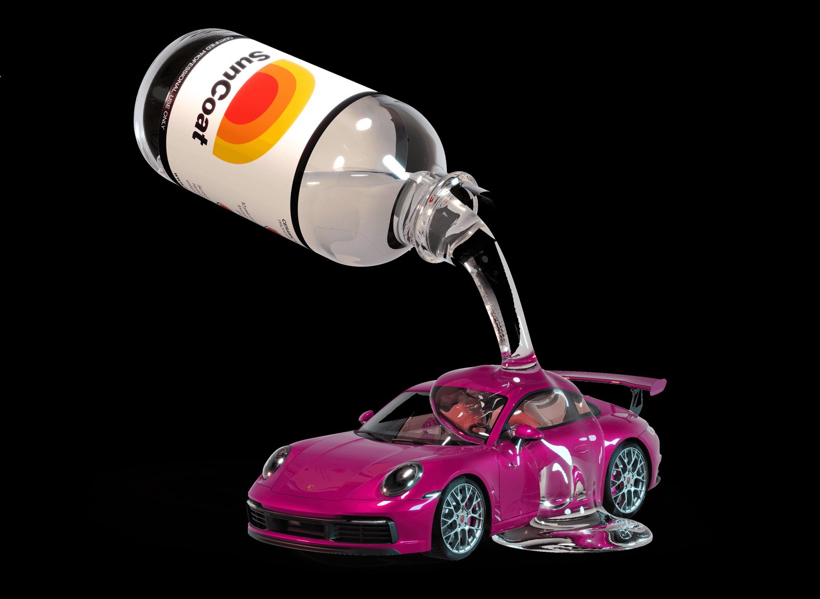 SunCoat professional ceramic coating being applied to a Porsche — Premier Mobile Detailing Sacramento